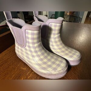 Purple Checkered Kids Rain Boots~Cat & Jack~ Size 11